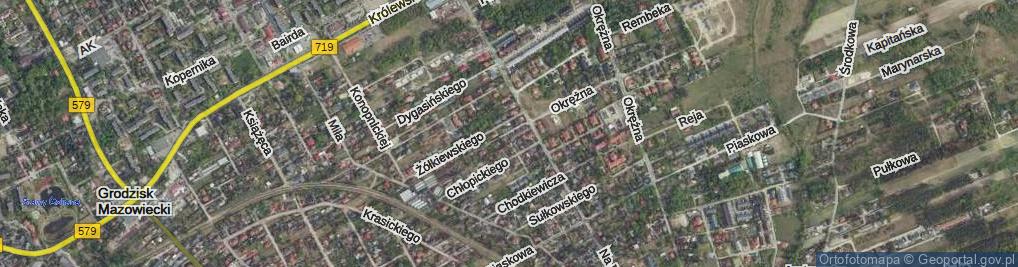 Zdjęcie satelitarne Ossolińskiego J., kanc. ul.